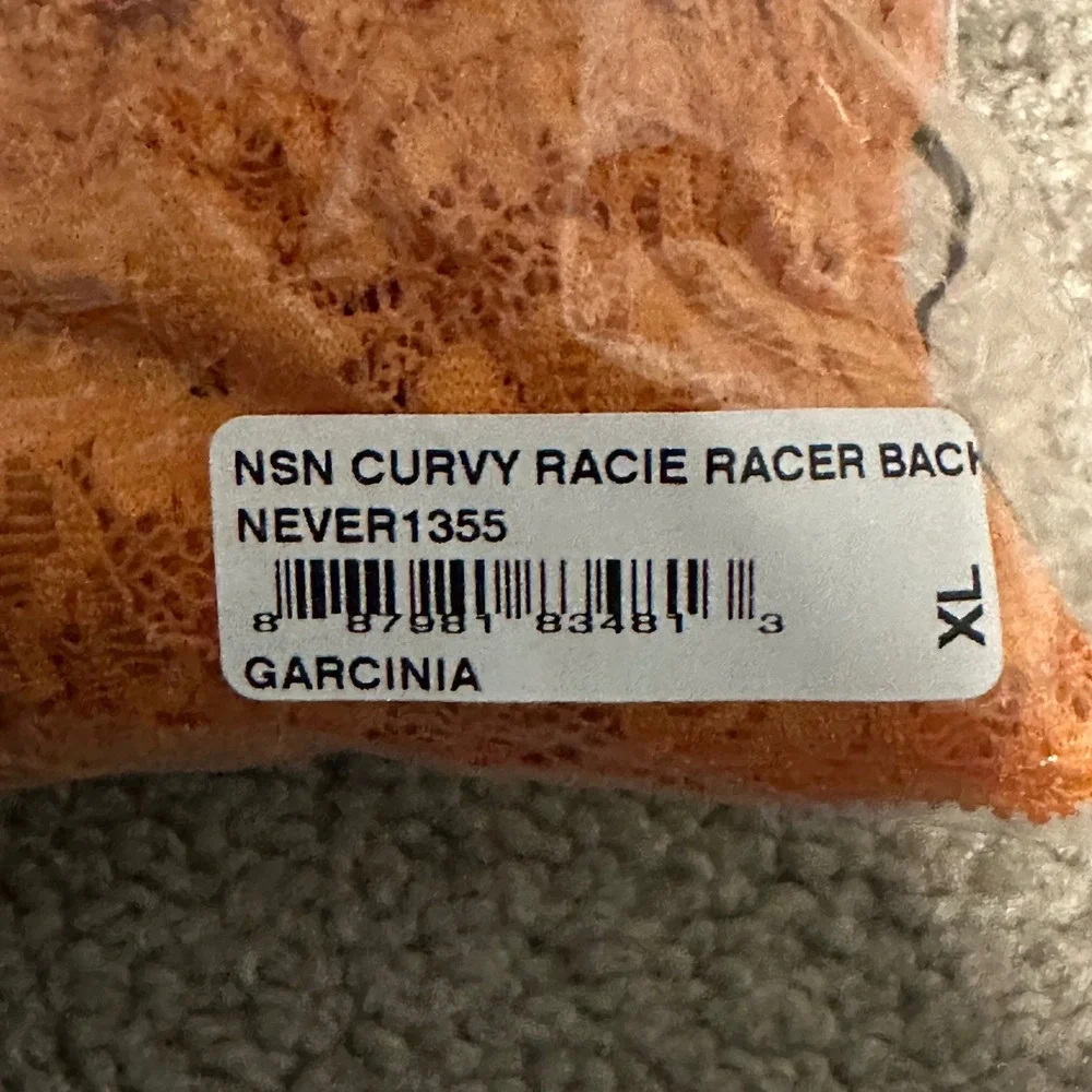 Cosabella Never Say Never Curvy Racie Racerback Bralette Garcinia Orange XL NEW‎